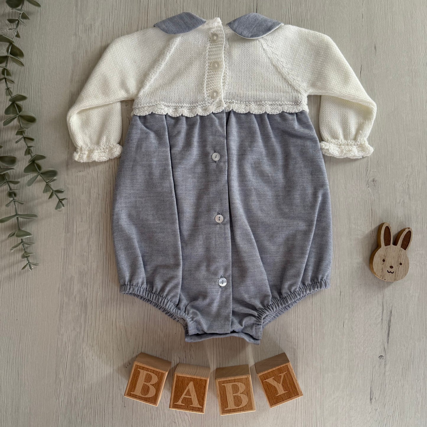 Conjunto Pelele y Capota Nube